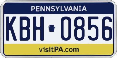PA license plate KBH0856
