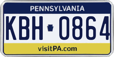 PA license plate KBH0864