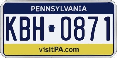PA license plate KBH0871
