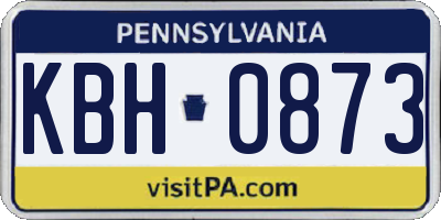 PA license plate KBH0873