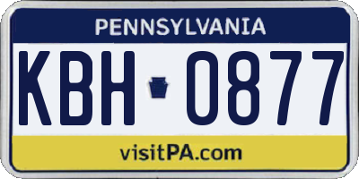 PA license plate KBH0877