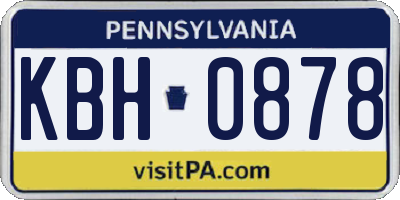 PA license plate KBH0878
