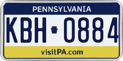 PA license plate KBH0884