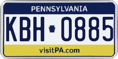 PA license plate KBH0885