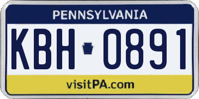 PA license plate KBH0891