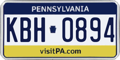 PA license plate KBH0894