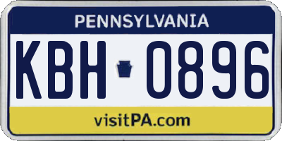 PA license plate KBH0896