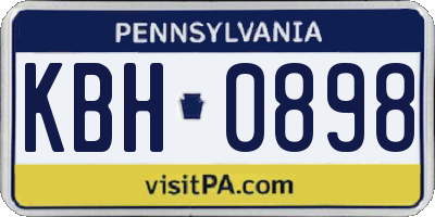 PA license plate KBH0898
