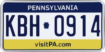 PA license plate KBH0914