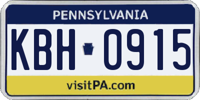 PA license plate KBH0915