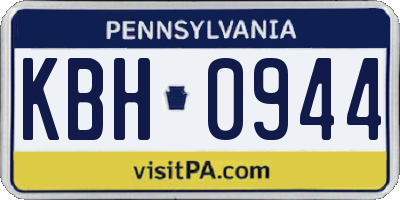 PA license plate KBH0944