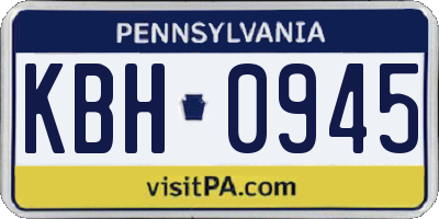 PA license plate KBH0945