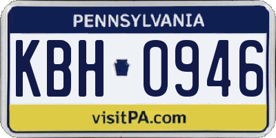 PA license plate KBH0946