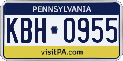 PA license plate KBH0955