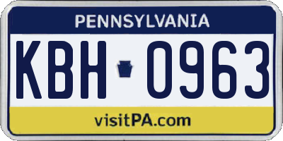 PA license plate KBH0963