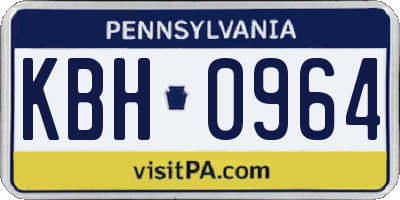 PA license plate KBH0964