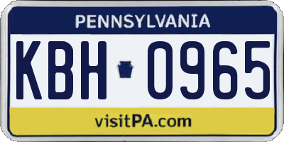 PA license plate KBH0965