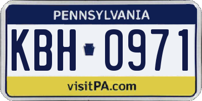 PA license plate KBH0971