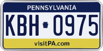PA license plate KBH0975