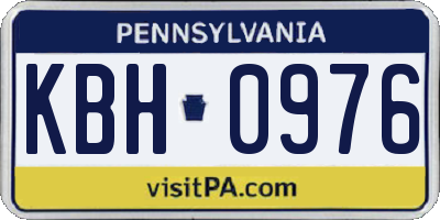 PA license plate KBH0976