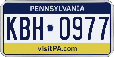 PA license plate KBH0977