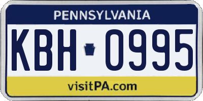 PA license plate KBH0995