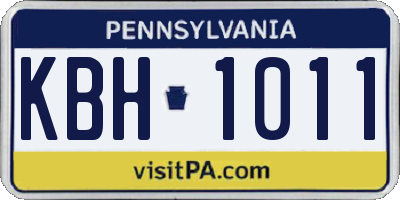 PA license plate KBH1011
