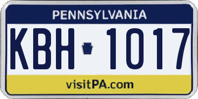 PA license plate KBH1017