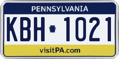 PA license plate KBH1021