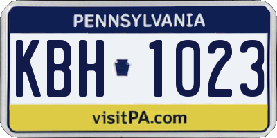 PA license plate KBH1023