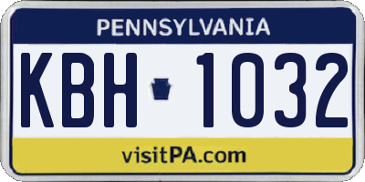 PA license plate KBH1032