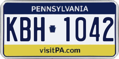 PA license plate KBH1042