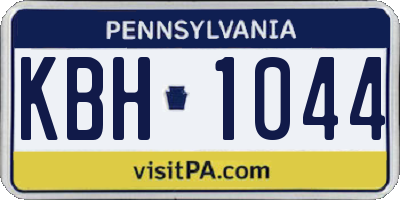PA license plate KBH1044