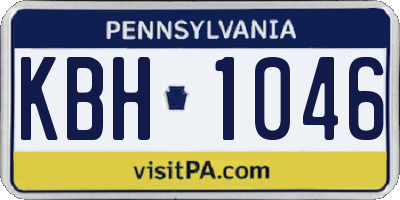PA license plate KBH1046