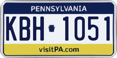 PA license plate KBH1051