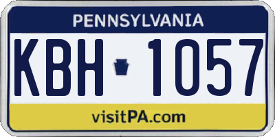 PA license plate KBH1057