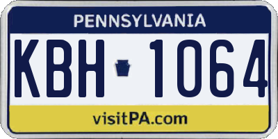 PA license plate KBH1064