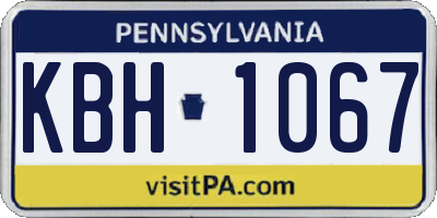PA license plate KBH1067