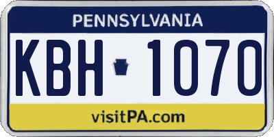 PA license plate KBH1070