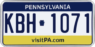 PA license plate KBH1071