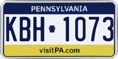 PA license plate KBH1073