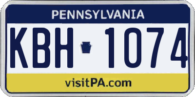 PA license plate KBH1074