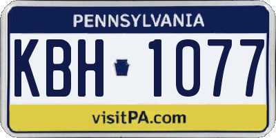 PA license plate KBH1077