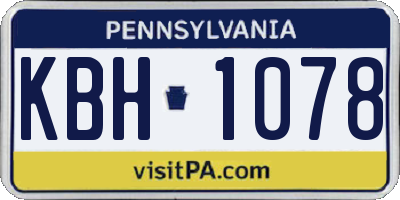 PA license plate KBH1078