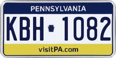 PA license plate KBH1082
