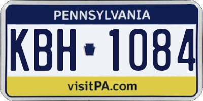 PA license plate KBH1084