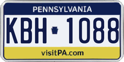 PA license plate KBH1088