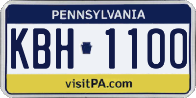 PA license plate KBH1100