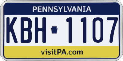 PA license plate KBH1107