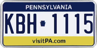 PA license plate KBH1115